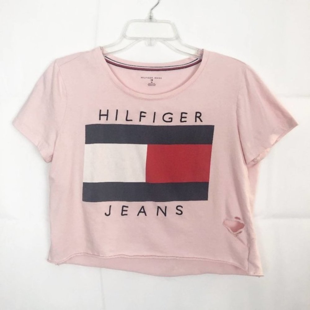 Hilfiger Jeans I 100% Cotton Distressed Crop Top